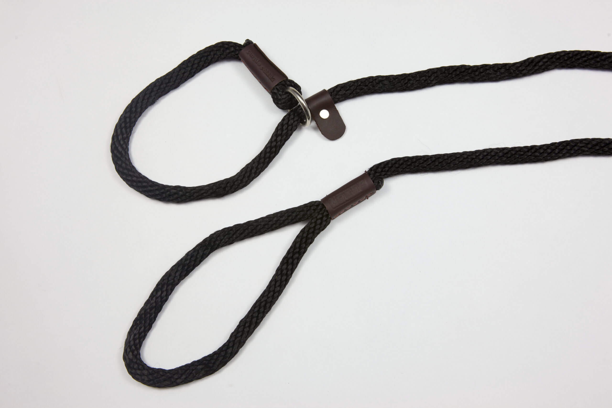 Black rope with two looped ends.